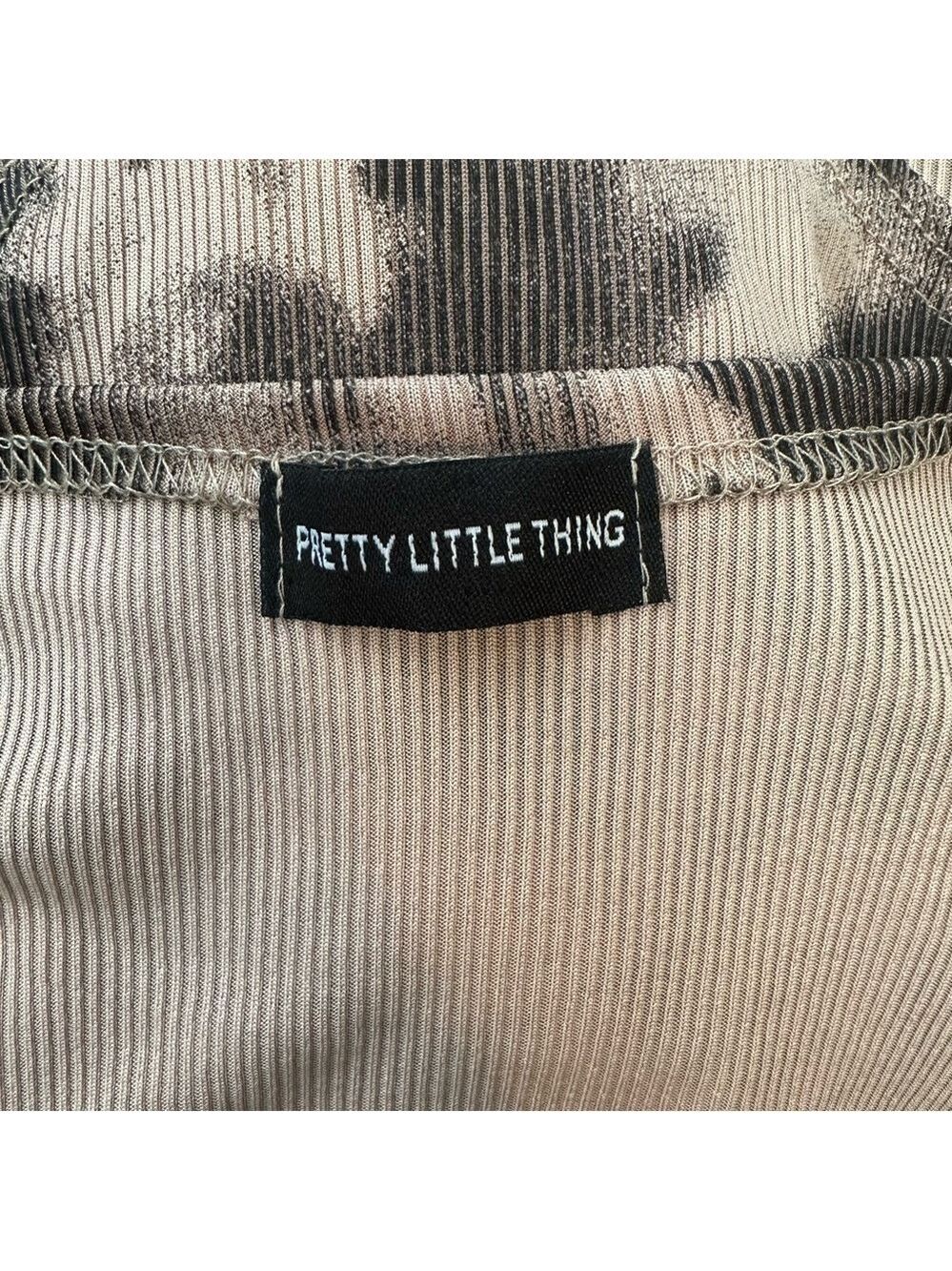 Pretty Little‎ Thing Beige Tie Dye Bodysuit Size US 6 - Picture 5 of 7